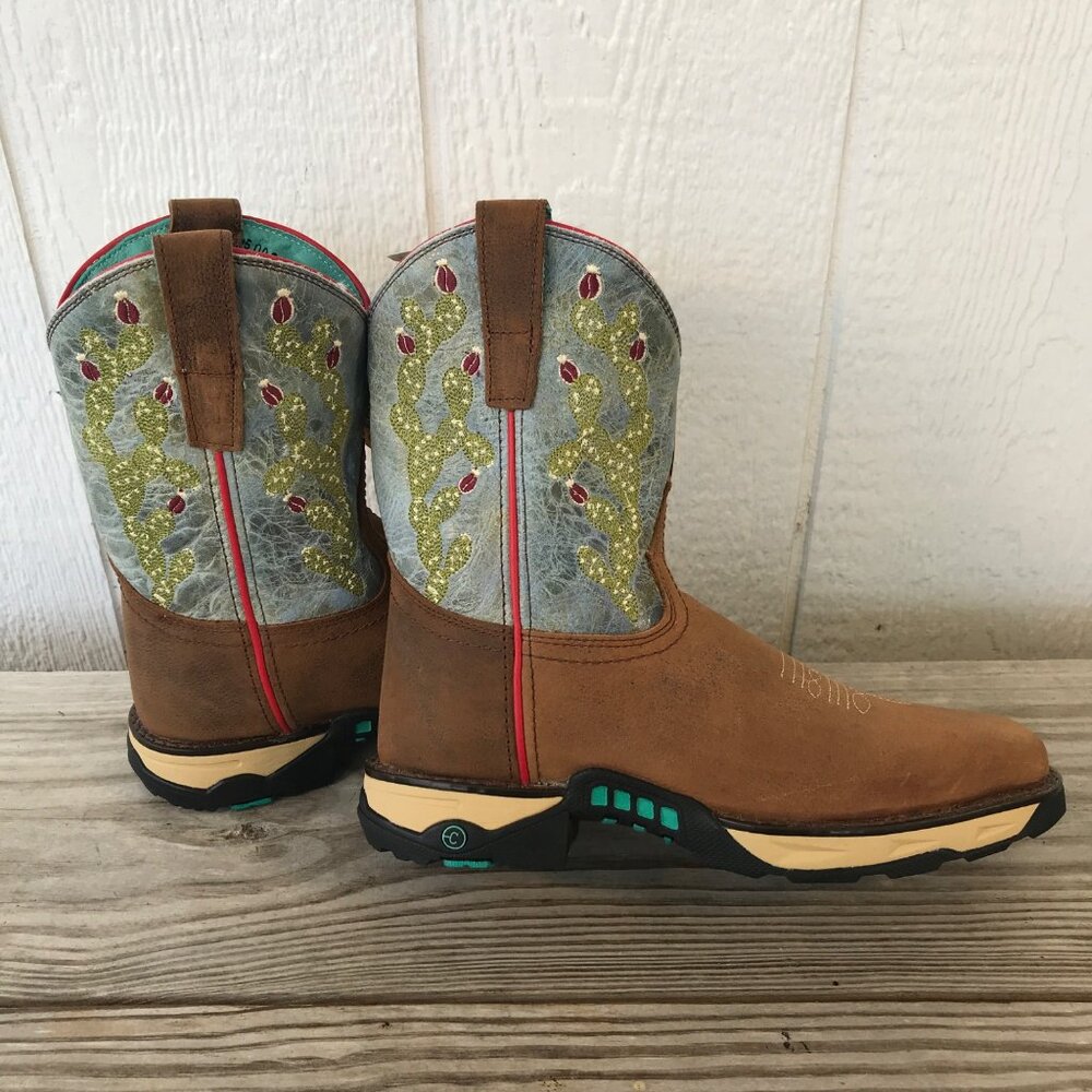 Corral Prickly Pear Cactus Womens Brown Leather Western Boots 7.5 M W5003 - Picture 3 of 13
